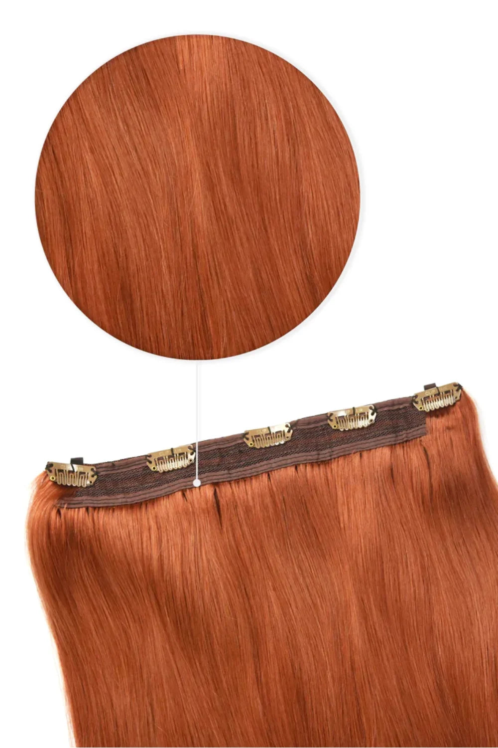 Cowgirl Copper 350 33 Quad Wefted Remy Clip In Hair Piece