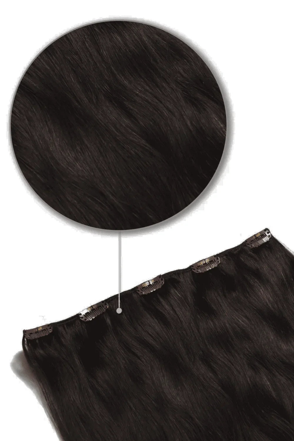 Darkest Brown Clip In Volumizer Hair Extensions: Extension attachment