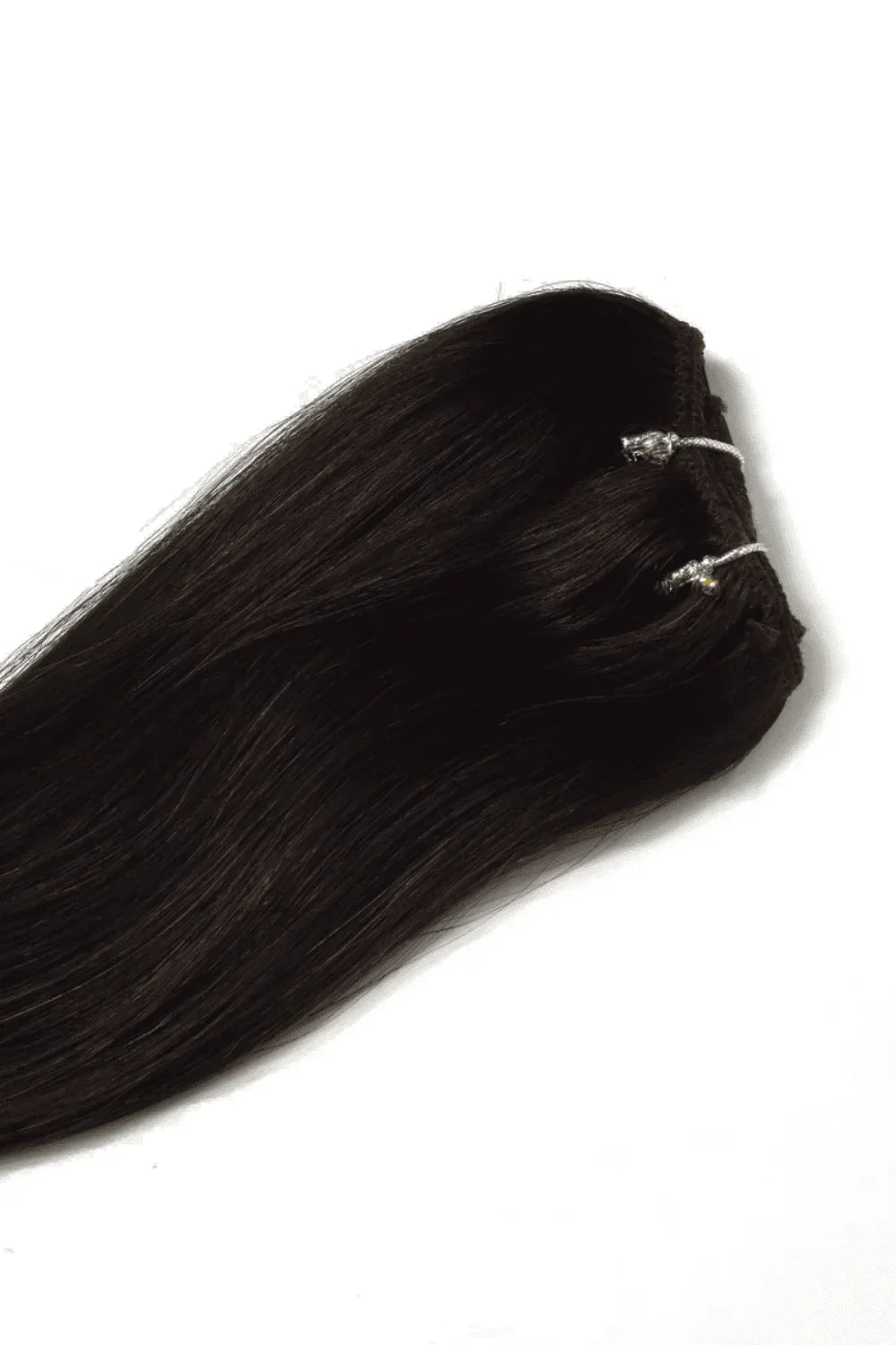 Darkest Brown Clip In Volumizer Hair Extensions: Extension cropped