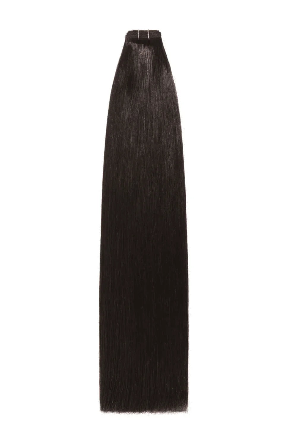 Darkest Brown Flat Weft Hair Extensions: Full Extension