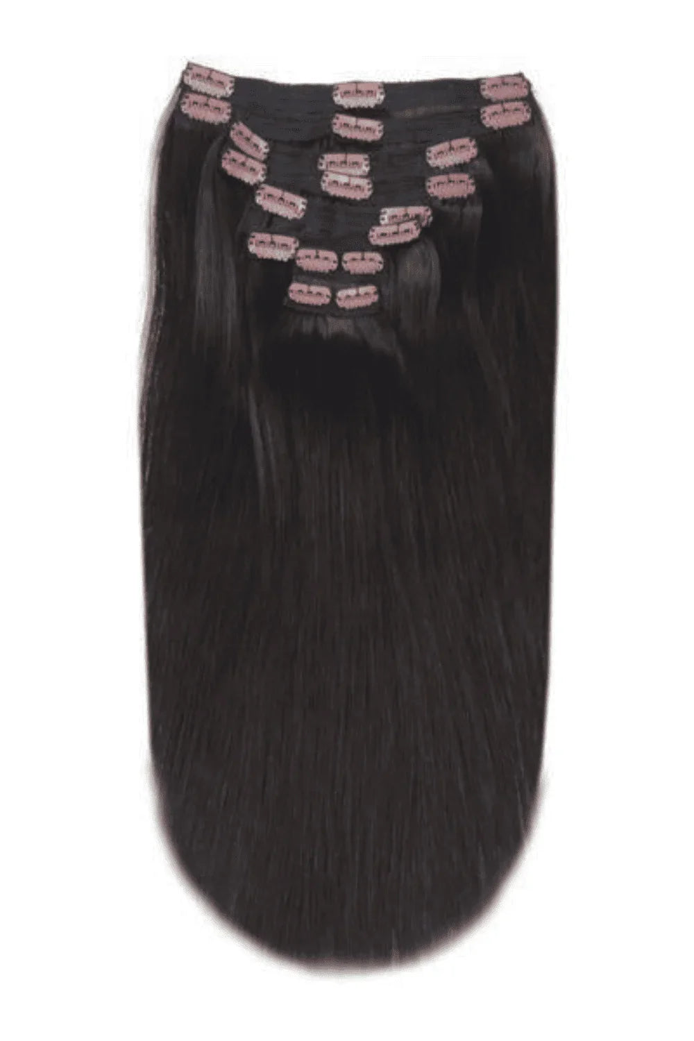 Darkest Brown Full Head Set Clip In Hair Extensions - Full Extension