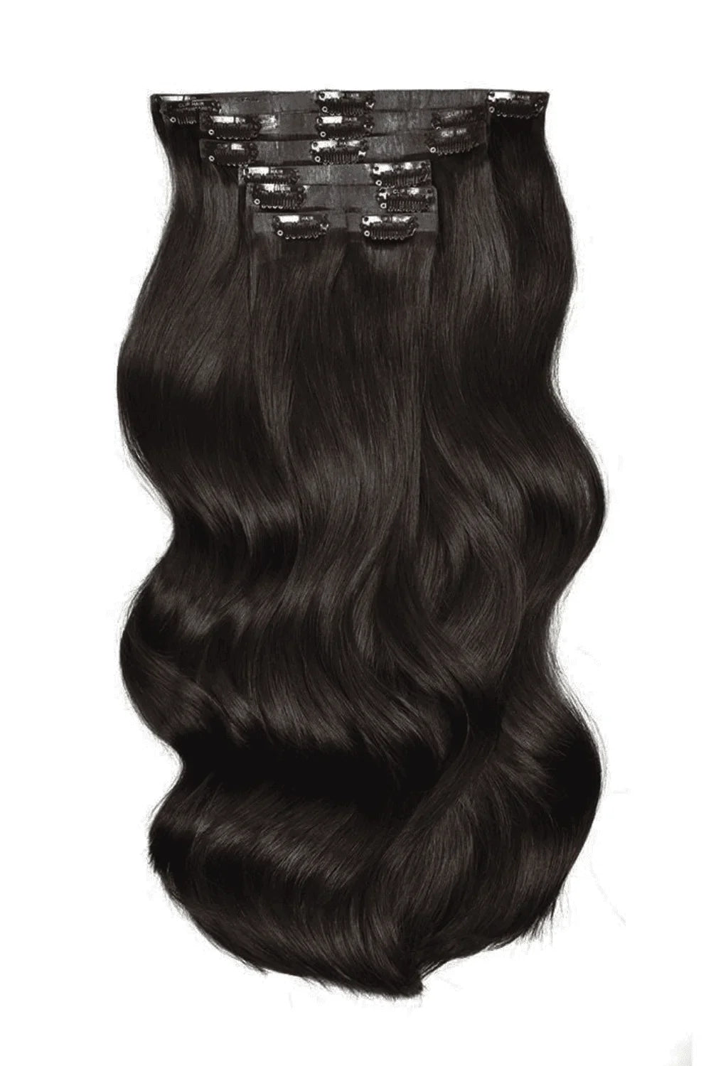 Darkest Brown Seamless Hair Extensions - Full Extension Styled