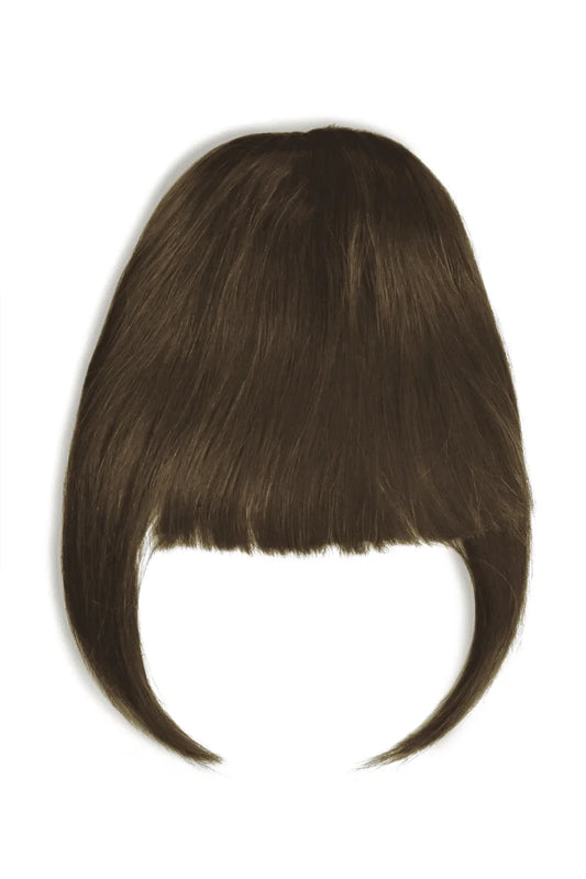 Medium Brown Clip In Fringe Human Hair: Full Extension