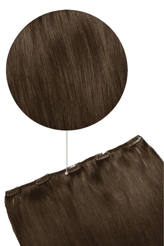 Medium Brown Clip In Volumizer Hair Extensions: Extension Attachment Method