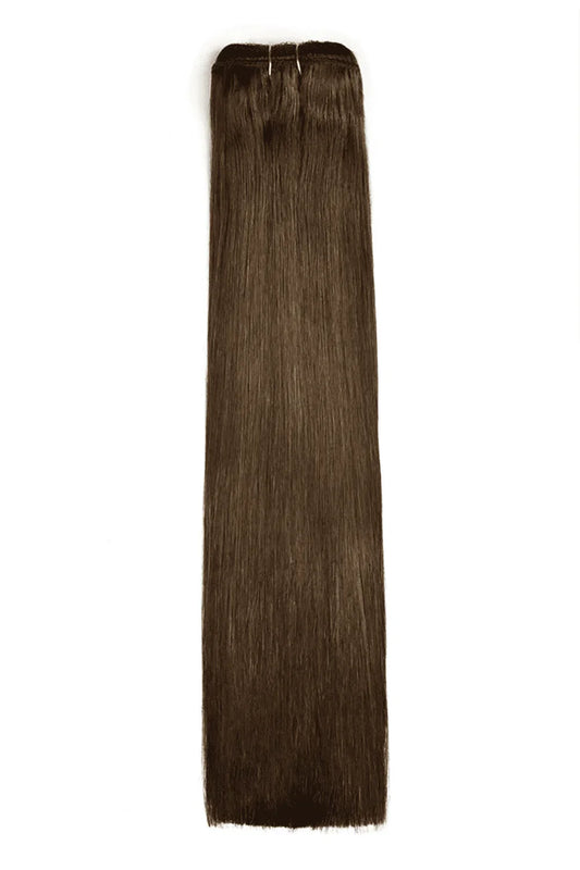 Medium Brown Weft Hair Extensions Weave: Full Extension