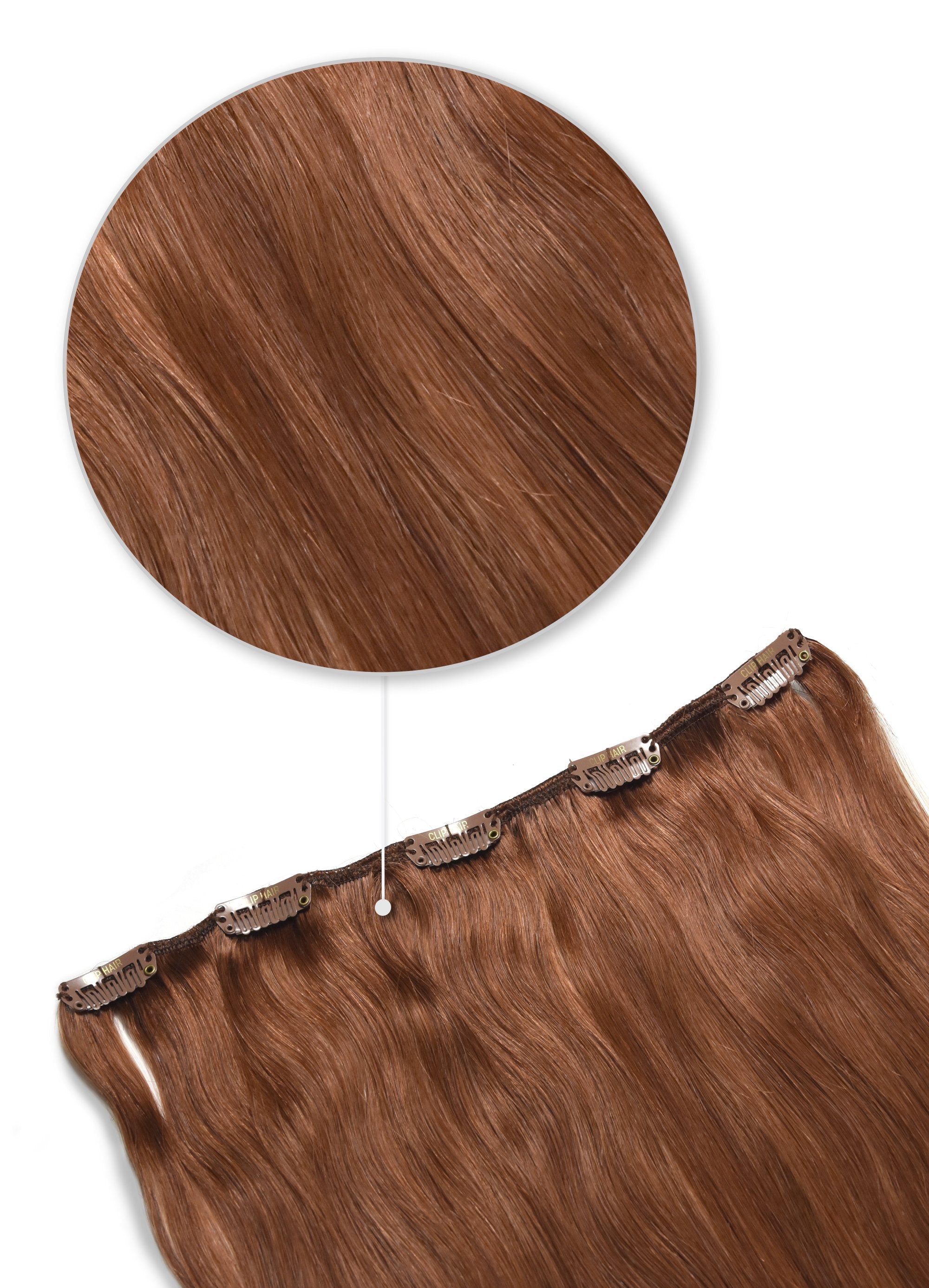 Dark Auburn Copper Red Hair Extensions 100 Remy US Cliphair US