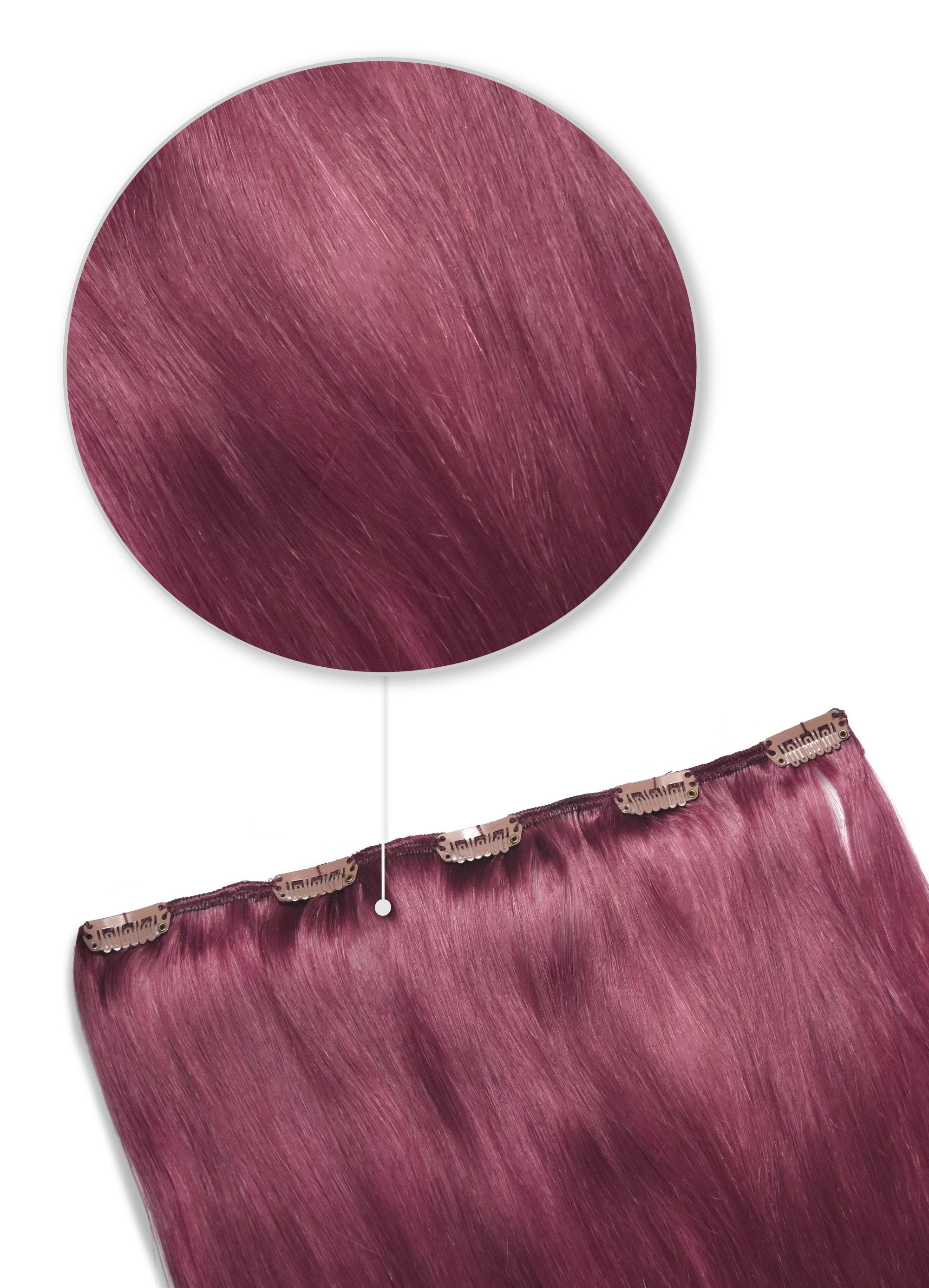 Plum Cherry Red 530 One Piece Clip In Hair Extensions Cliphair US