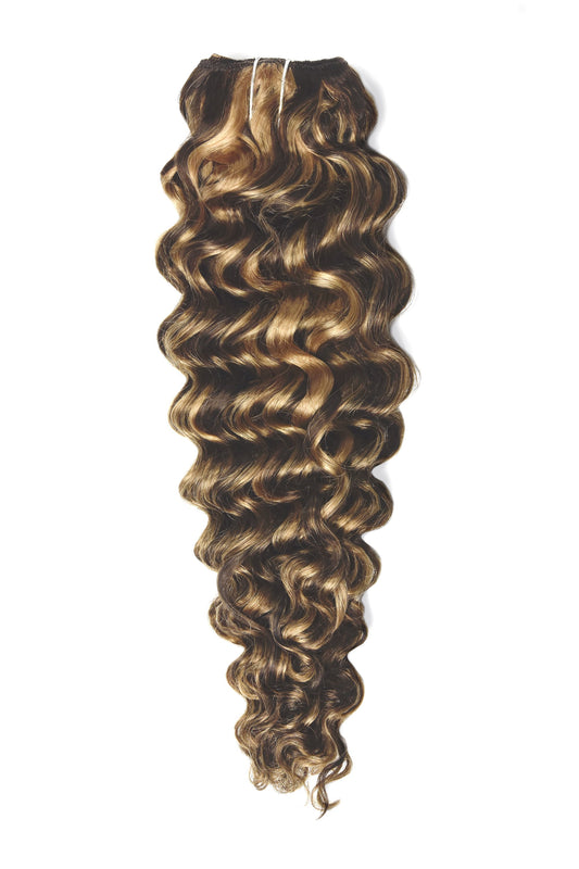 CLIP IN hair extension, Loose curl, Wavy curly hair, 60 cm, 24, JET